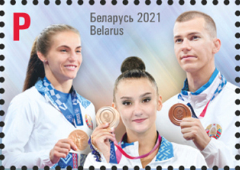 2021년 벨라루스 우표에 있는 네다세카우(오른쪽)