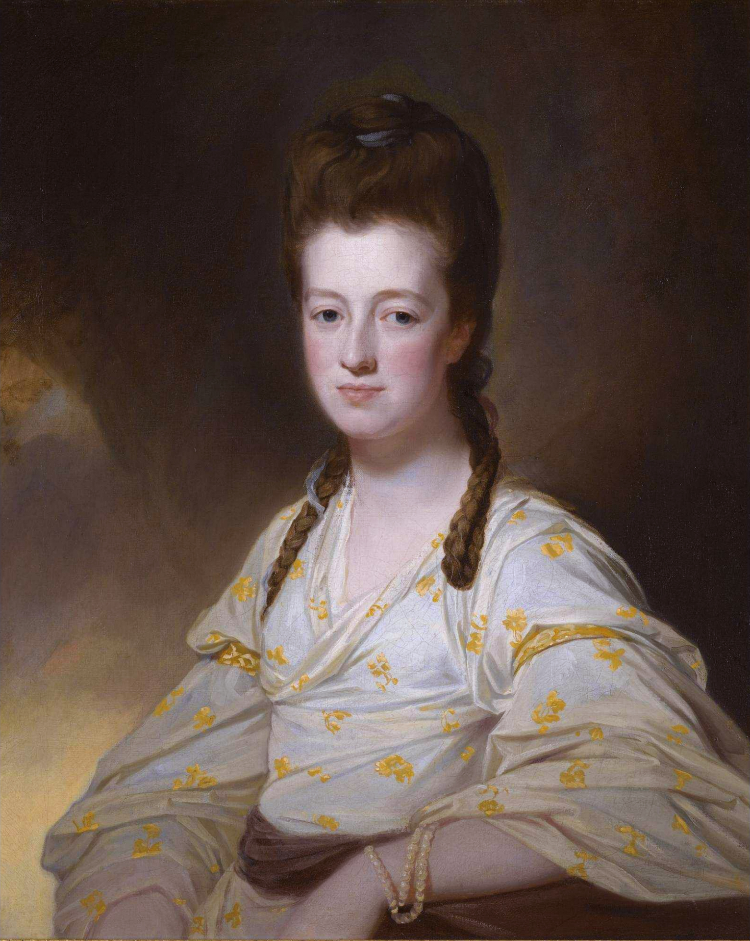 조지 롬니가 그린 포틀랜드 공작 부인 도로시 캐번디시의 초상화, 1772년경.