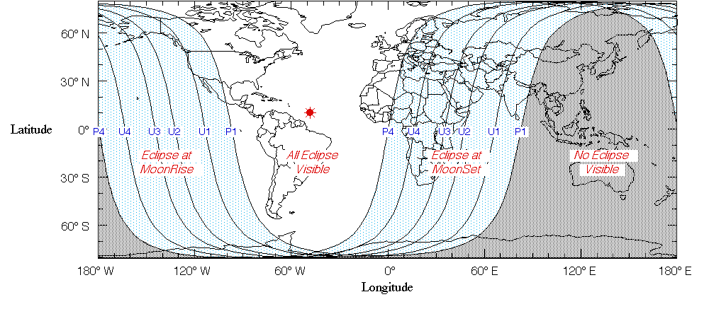 2008년 2월 21일 개기월식 가시성 지도