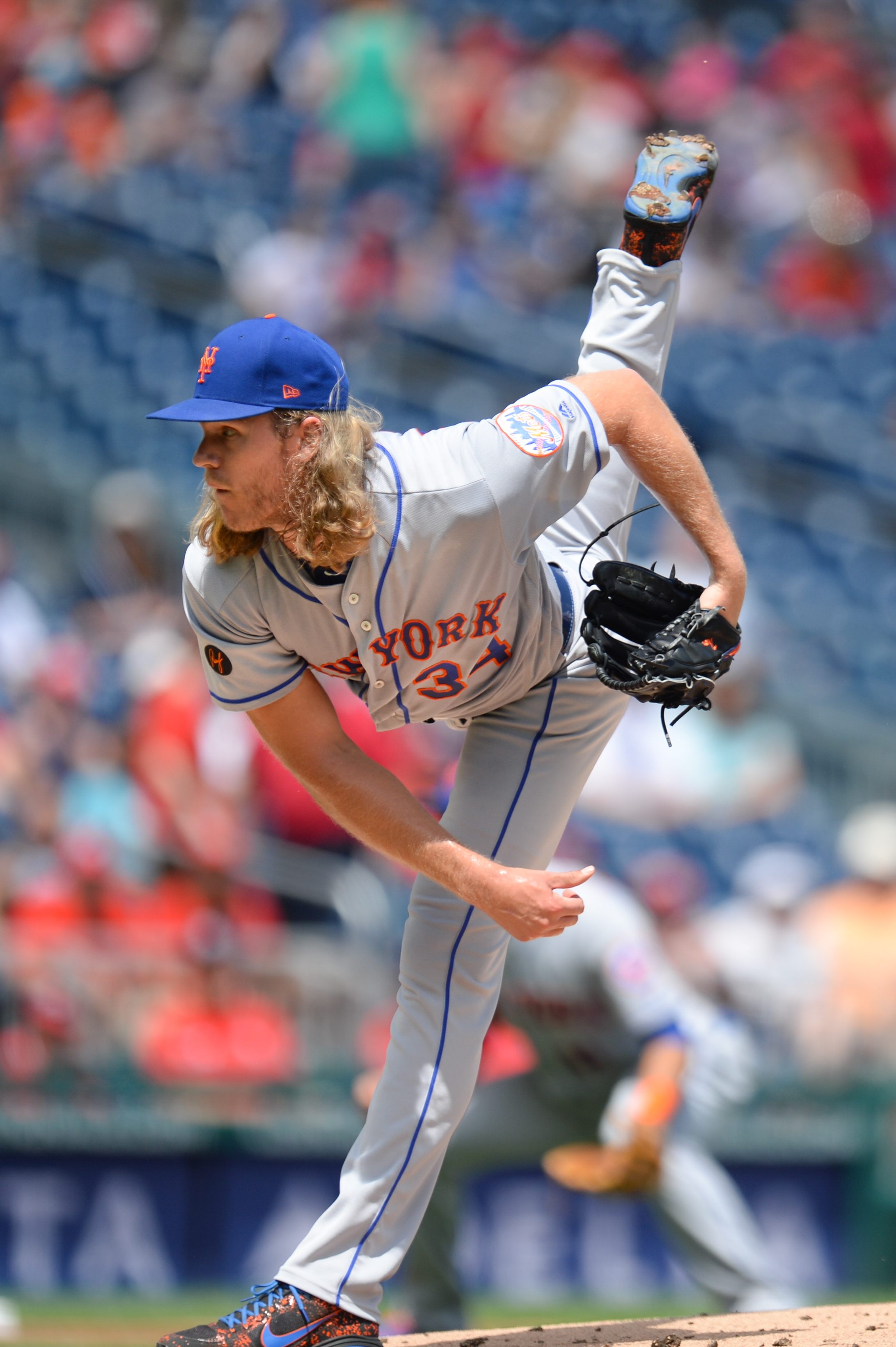 Syndergaard trong màu áo Mets vào năm 2018.