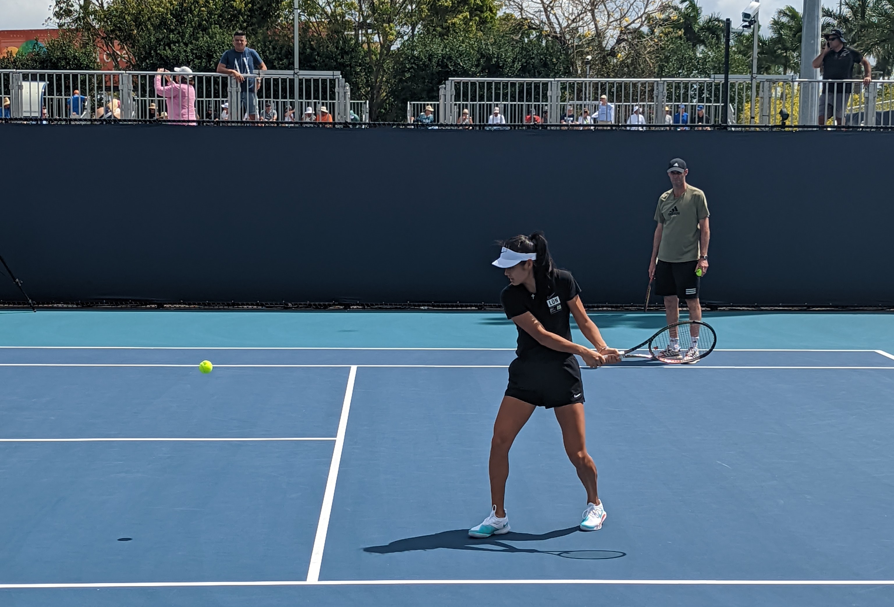 Raducanu with coach Torben Beltz at the 2022 Miami Open