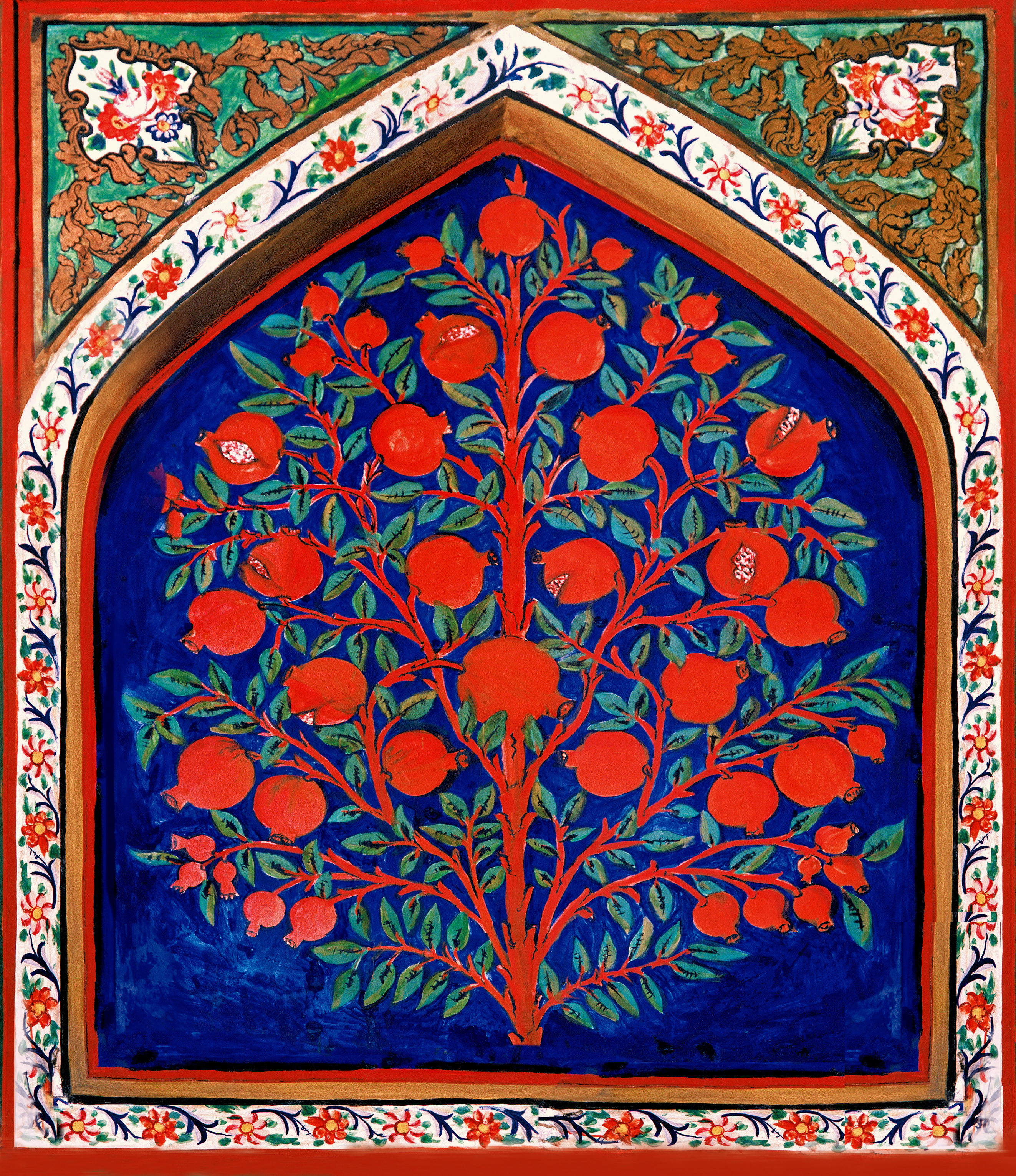 Usta Gambar Karabakhi - Tree of Life mural from the Palace of Shaki Khans.
