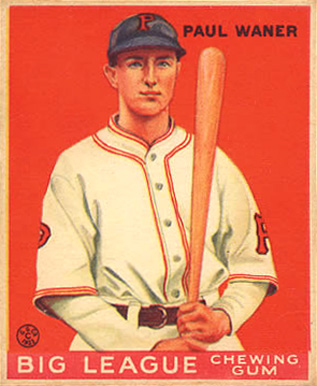 Paul Waner on a Goudey baseball card.