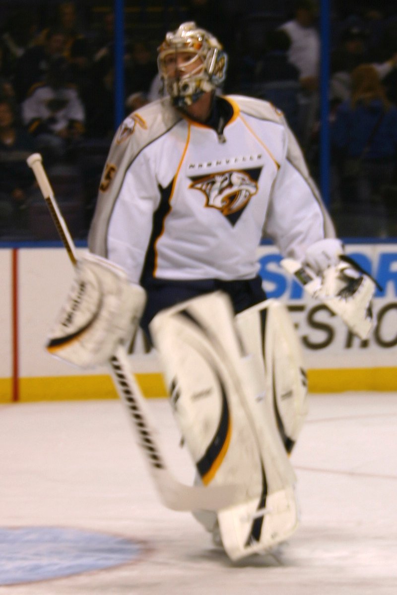 Rinne playing for the Predators in 2010.