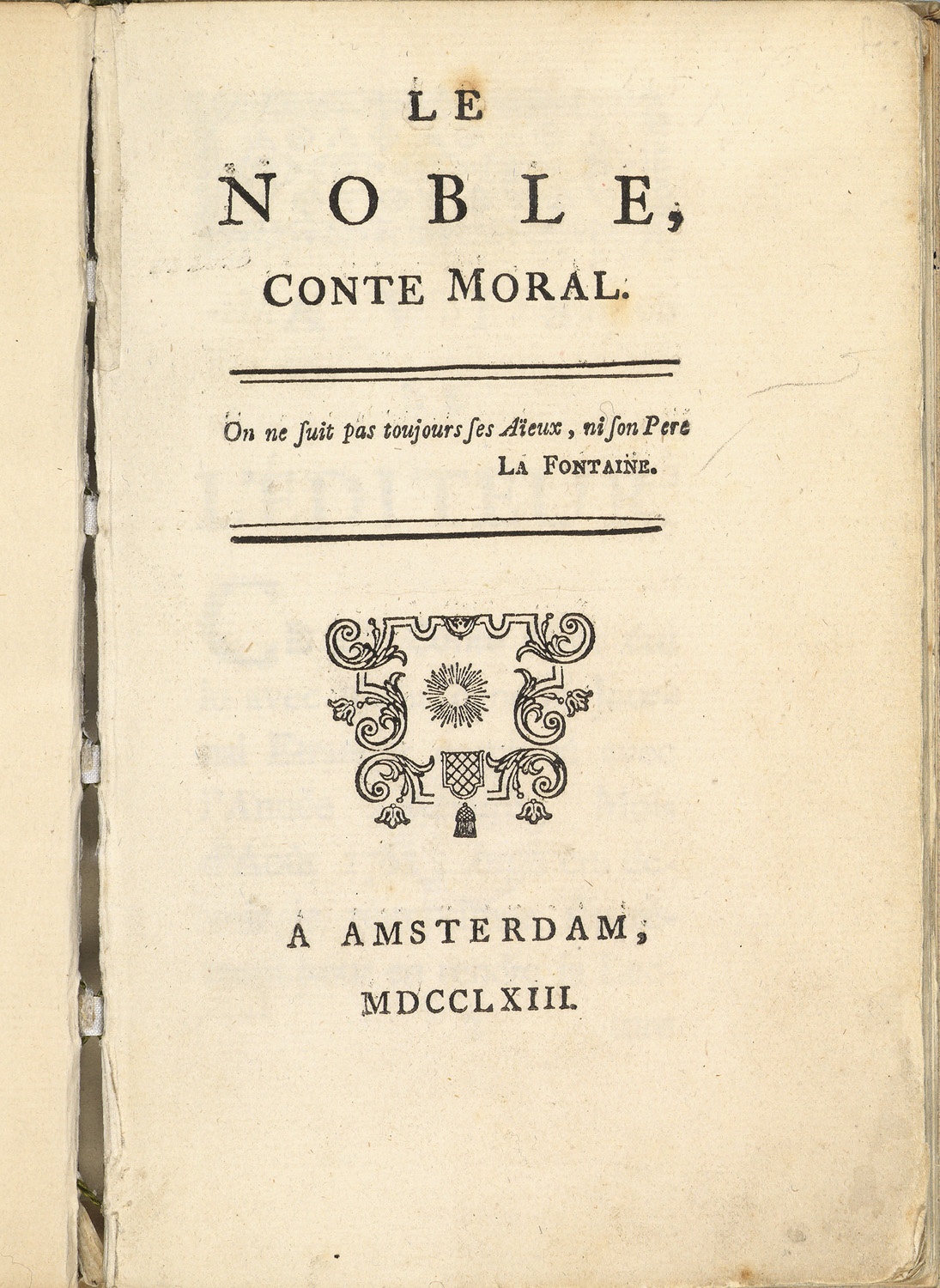 《귀족, 도덕적 이야기》(1763) 표지