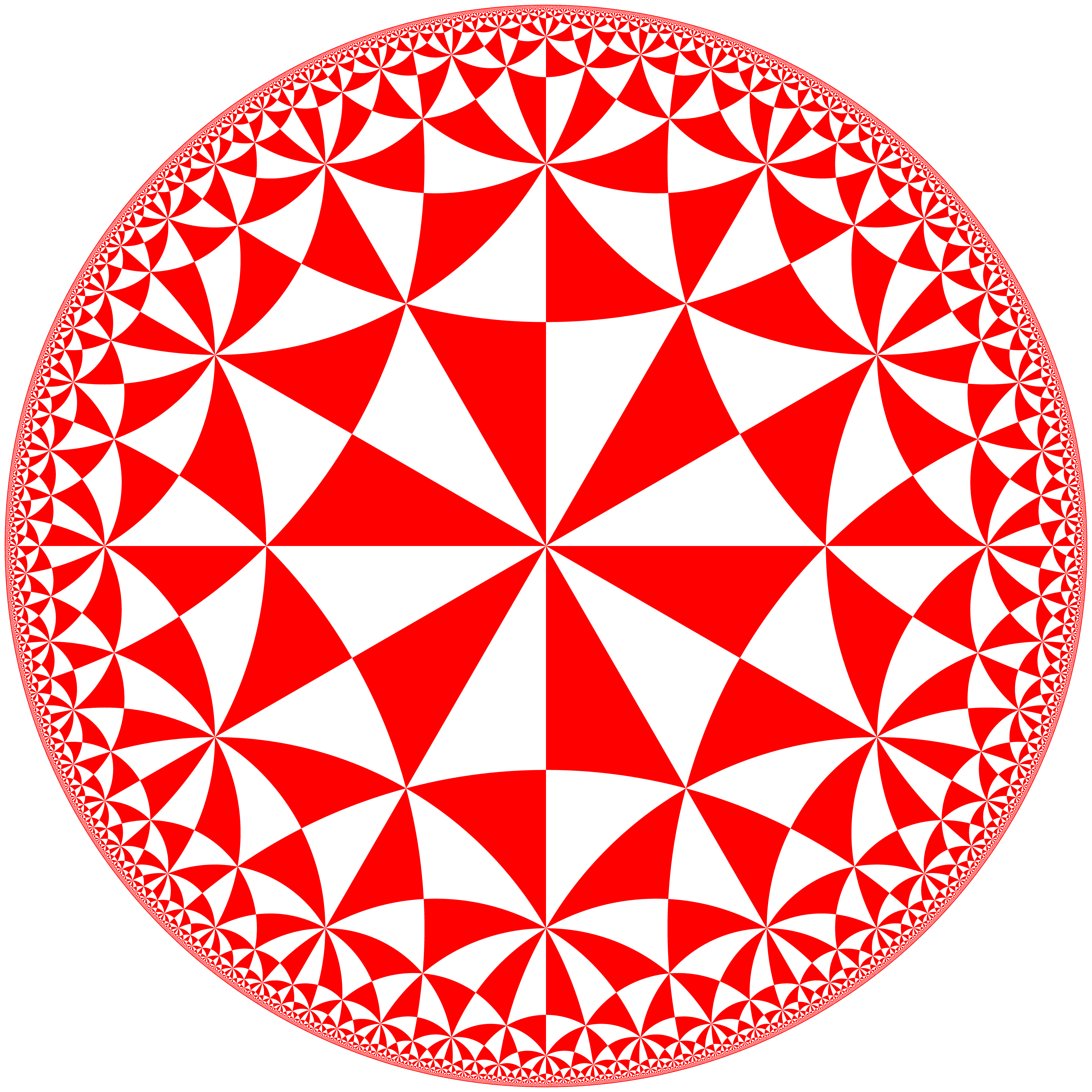 (6,4,2) 삼각형 쌍곡 타일링으로 M. C. 에셔에게 영감을 주었다