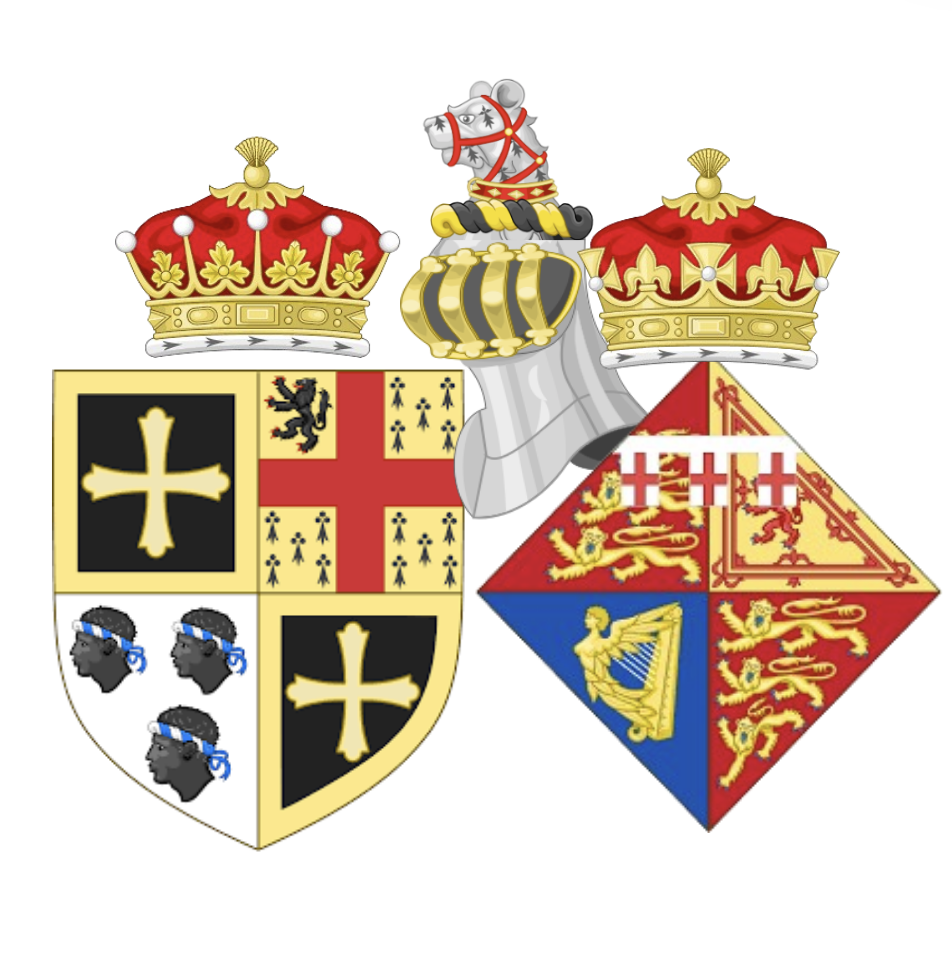 Princess Mary's arms of alliance with her husband Henry Lascelles, 6th Earl of Harewood.