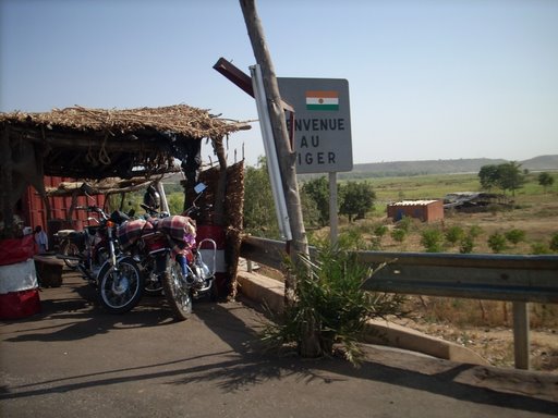 Road border into Niger from Benin at Gaya. Niger depends upon ports in neighboring countries, especially Benin and Nigeria, for access to international markets.