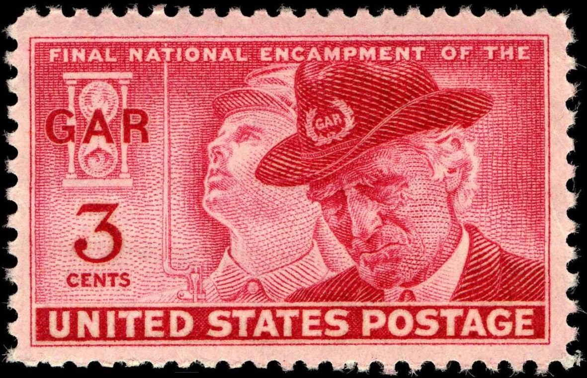 Red colored postage stamp