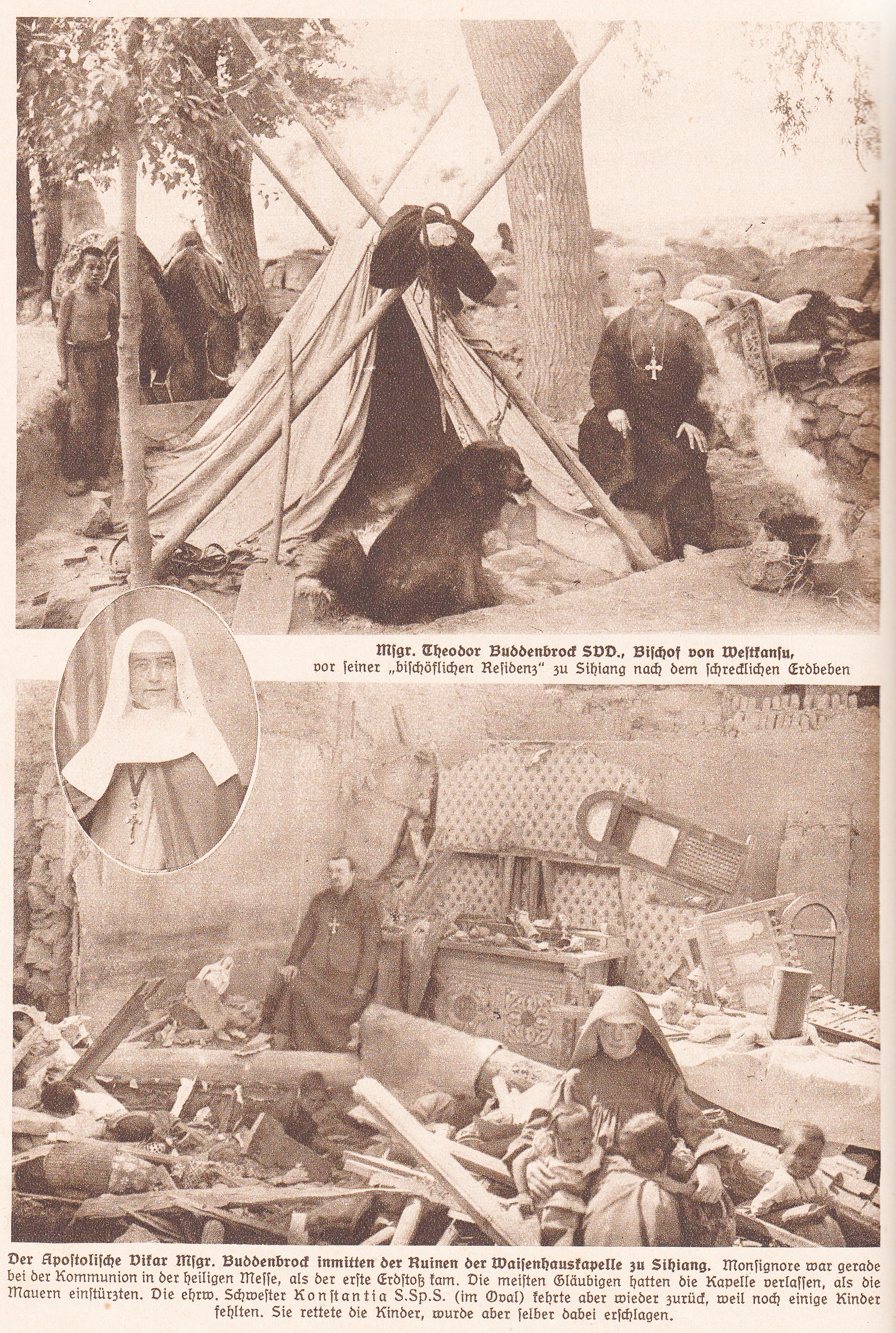1927년 중국에서 선교 활동을 하는 테오도르 부덴브로크 몬시뇰