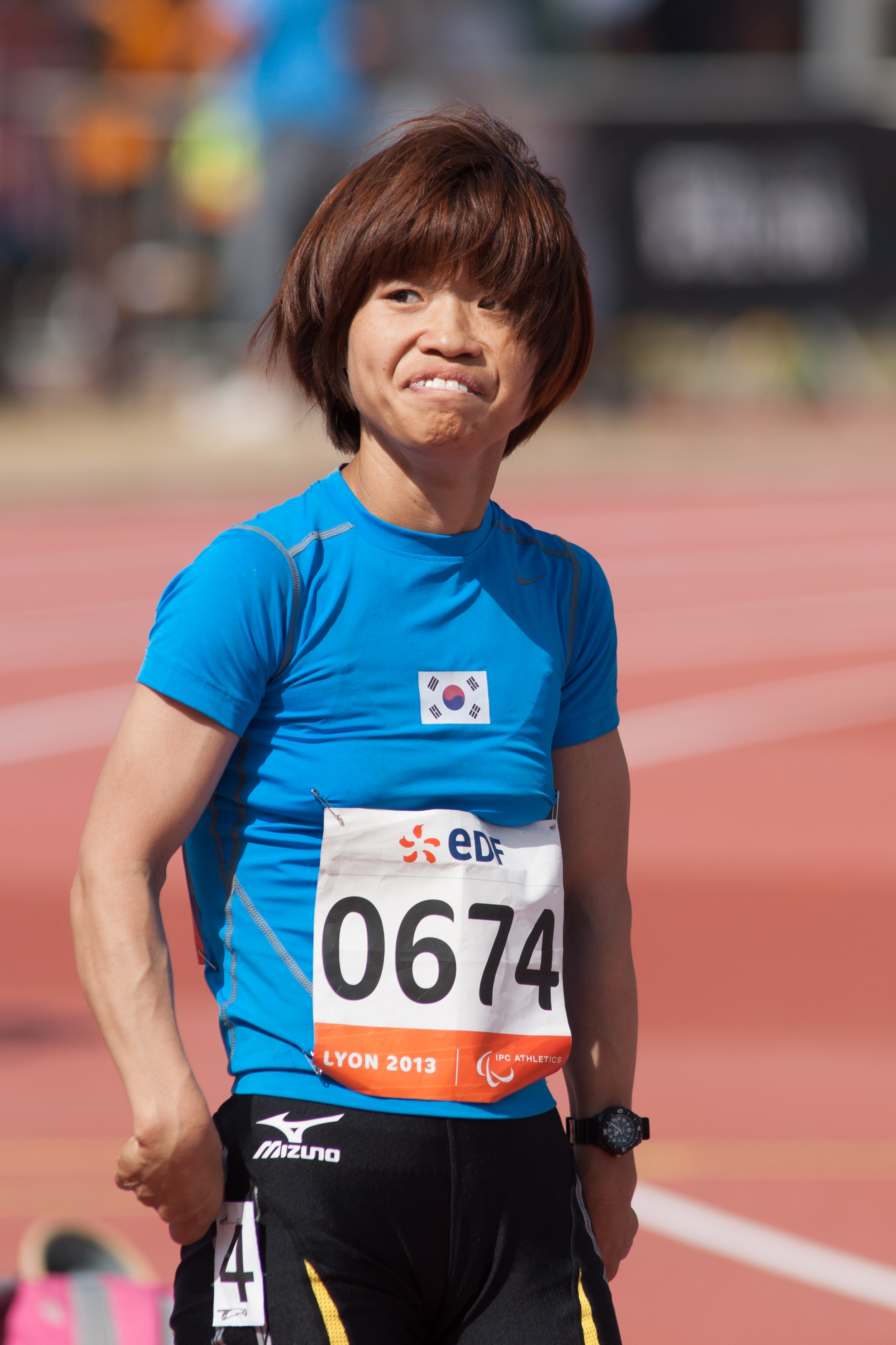 2013년 세계 장애인 육상 선수권 대회에 출전한 전민재 선수