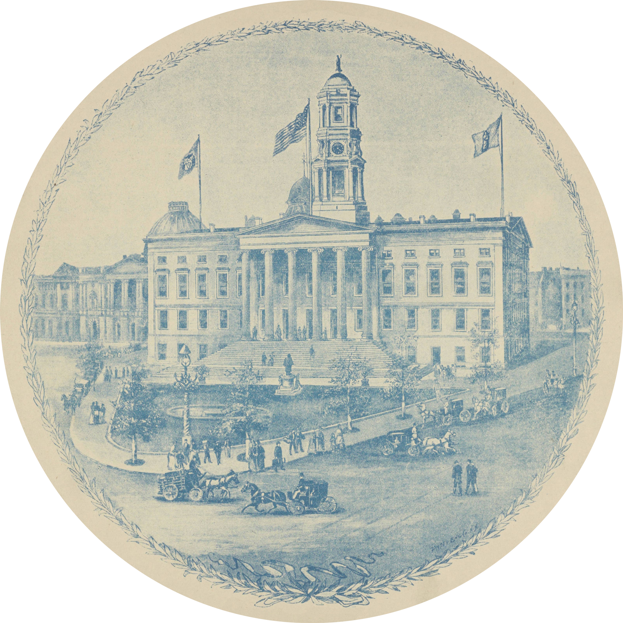 1895 engraving of Brooklyn Borough Hall