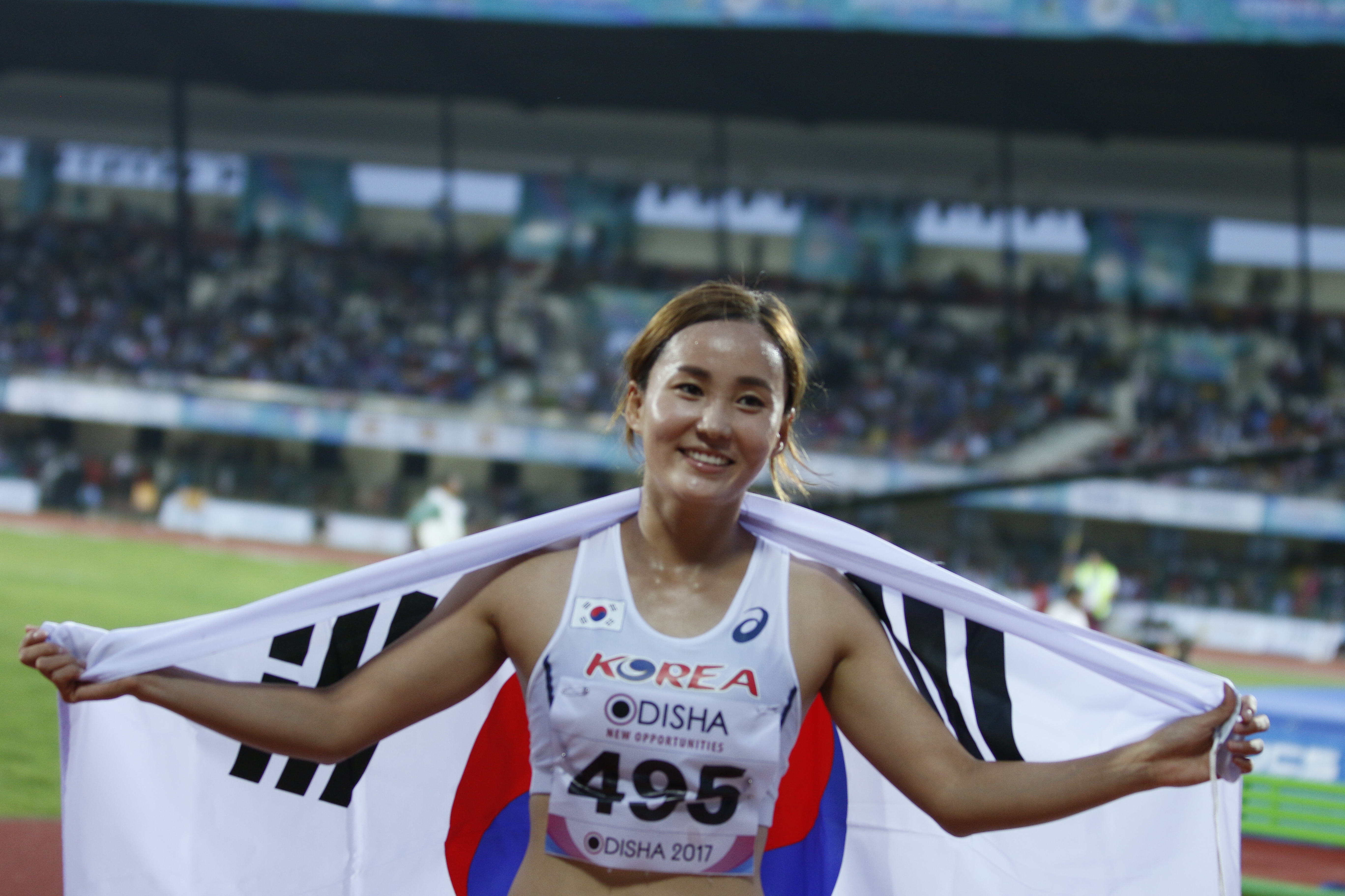 2017년 아시아 육상 선수권 대회에서 우승한 정혜림 선수