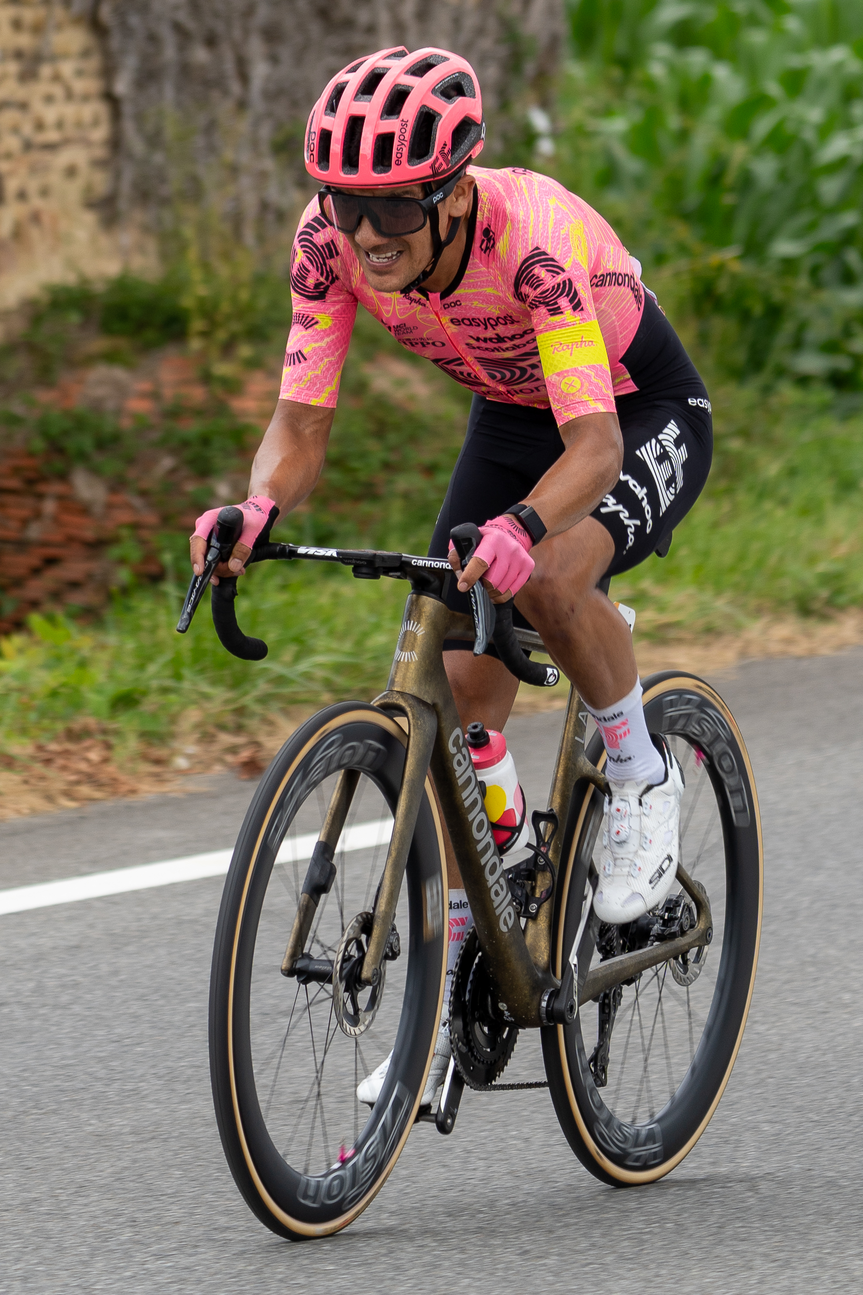 2024년 투르 드 프랑스 시마쿠르브 오르막 구간에서 주행 중인 카라파스