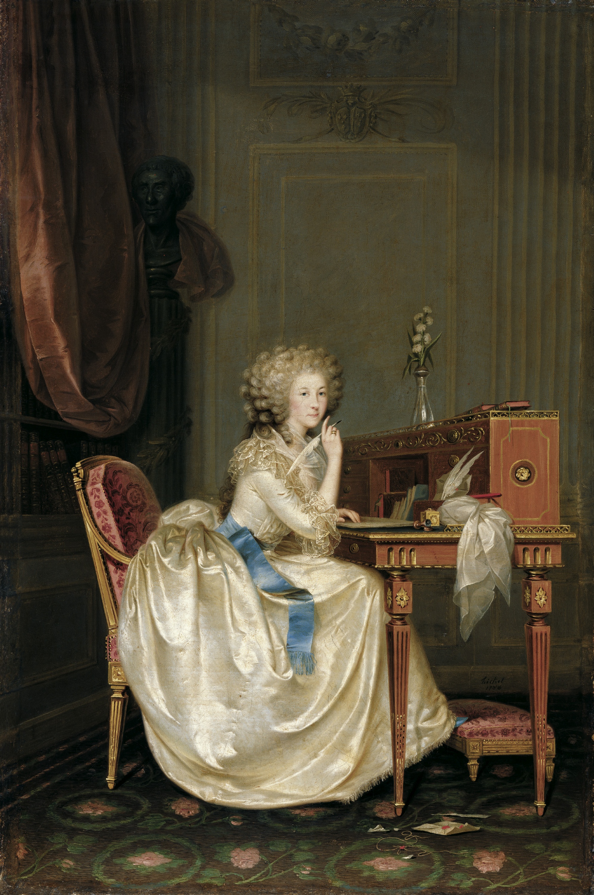 ภาพเหมือนของมารี-เทเรซ ในปี ค.ศ. 1788 โดย อันทอน ฮิคเคล ที่พิพิธภัณฑ์ลิกเตนสไตน์ ในกรุงเวียนนา