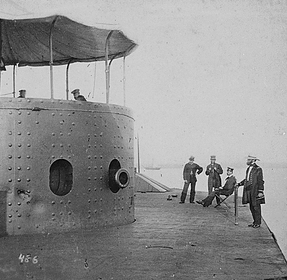 USS Monitor after battle, July 1862의 사진