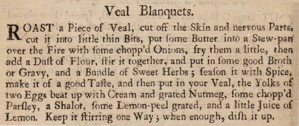 18세기 요리책 발췌