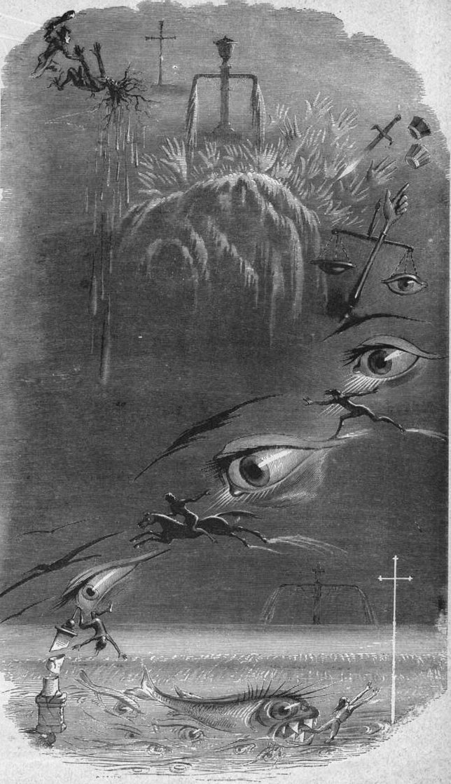 『죄와 속죄』(1847년), 목판화. 원본 그림은 그가 죽기 12일 전에 제작되었다.