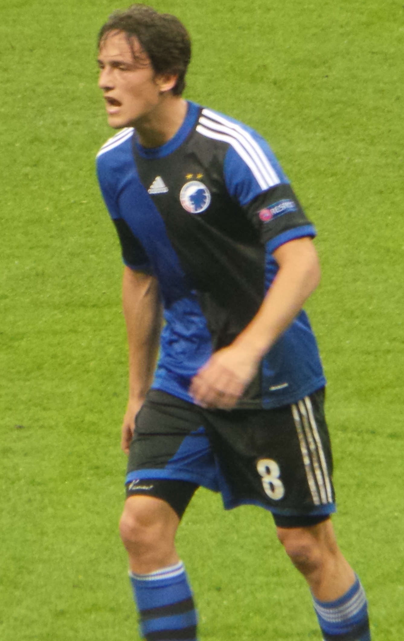 딜레이니가 2013년 FC 코펜하겐에서 뛰는 모습