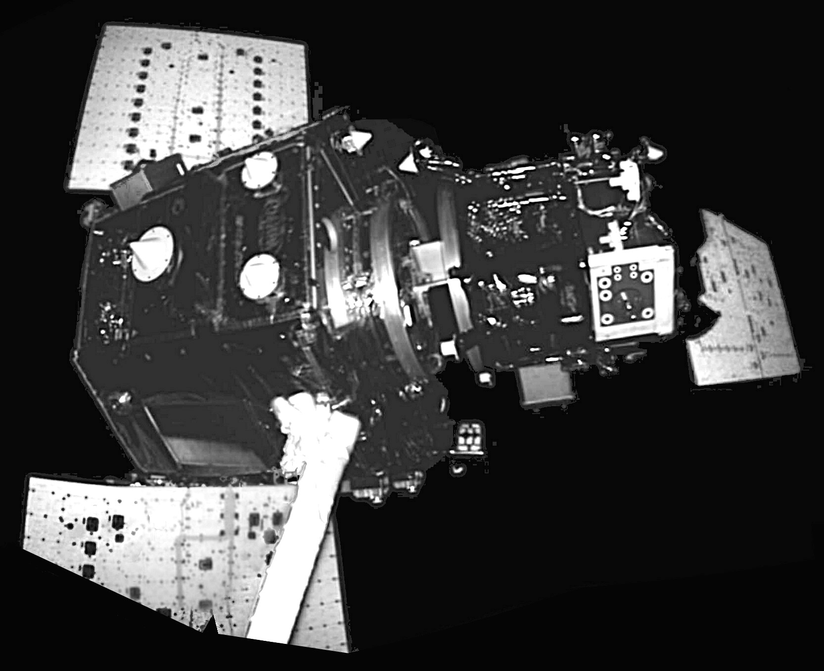 Orbital Express 우주선의 자율 로봇 우주 셀카