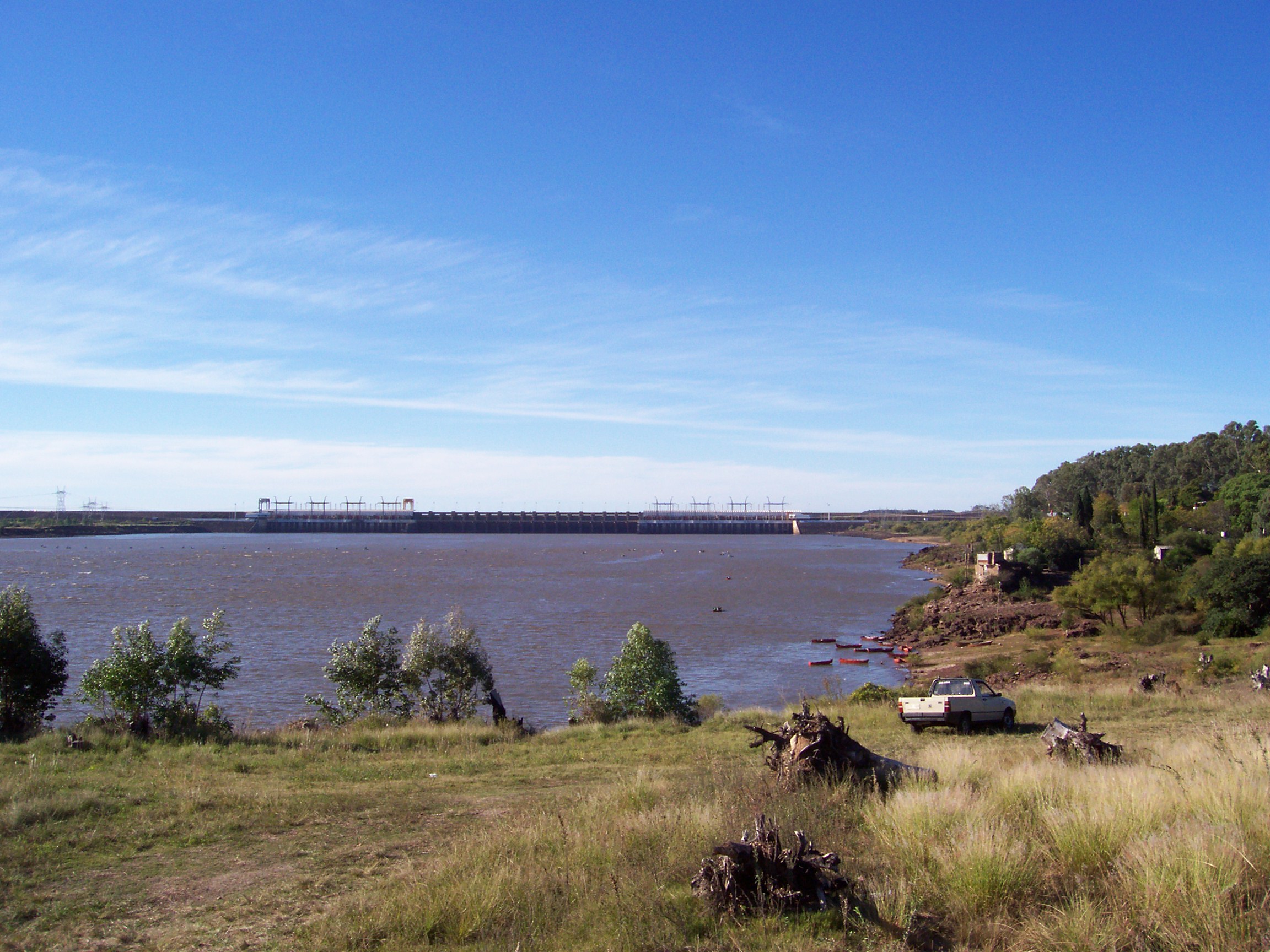 The Salto Grande Dam on the Uruguay River, a major source of hydroelectric power for Uruguay and Argentina.