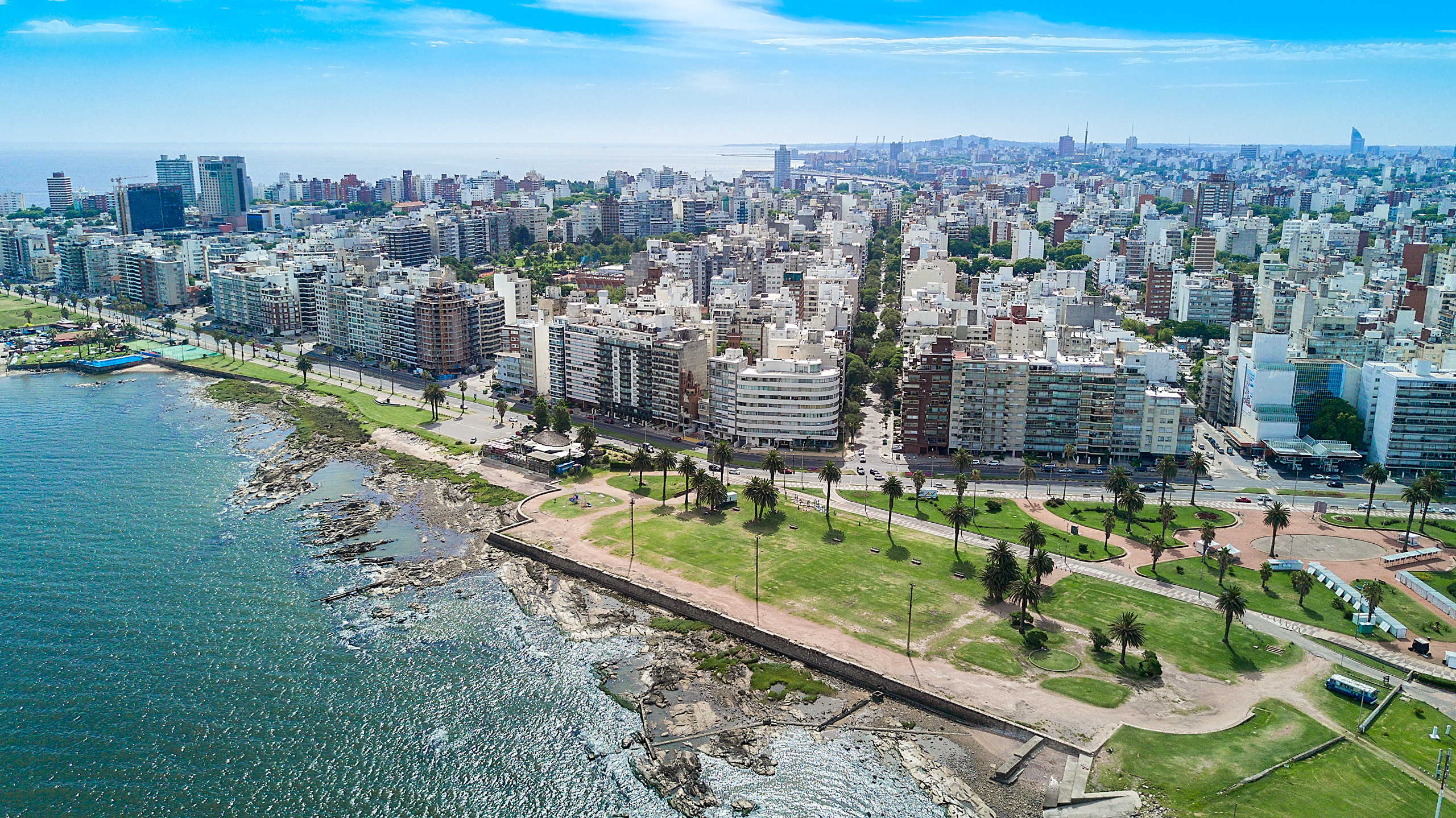 Pools in Trouville, Montevideo. Montevideo is the largest city and capital of Uruguay.