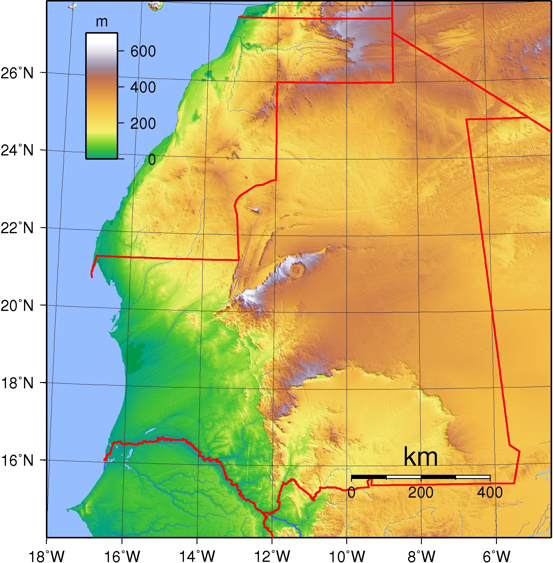 Topografi Mauritania