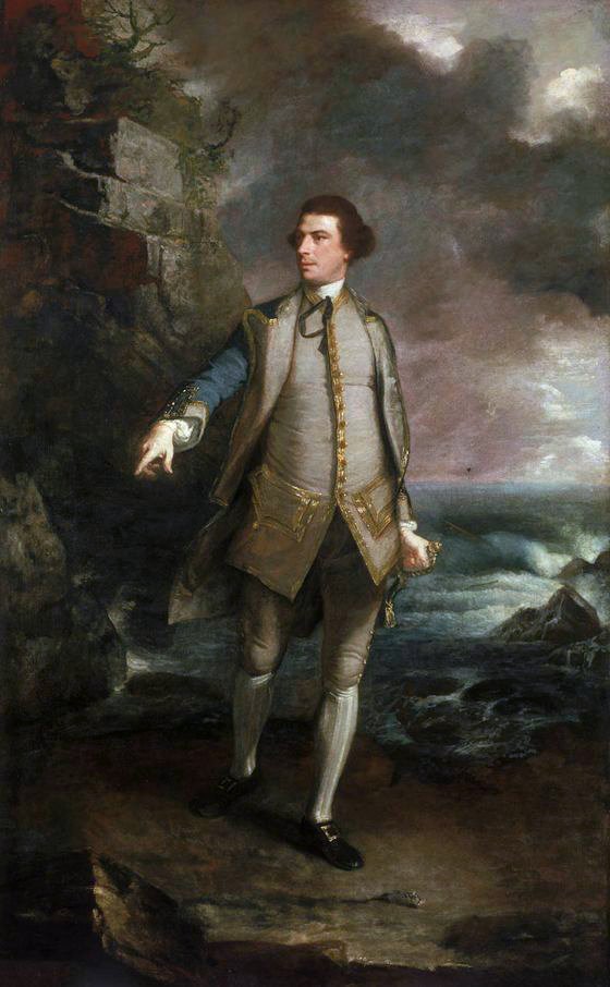 Keppel, oleh Joshua Reynolds, 1752-53, dalam pose Apollo Belvedere.