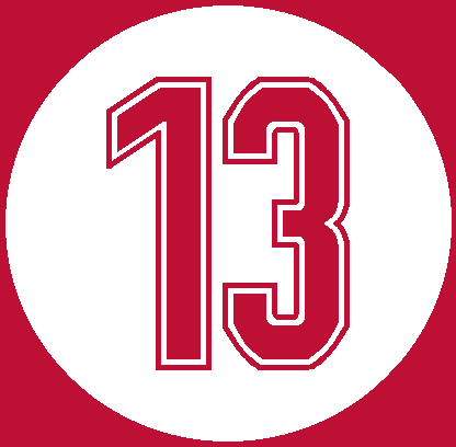 Áo số 13 của David Concepción, được Cincinnati Reds treo vĩnh viễn vào năm 2007.
