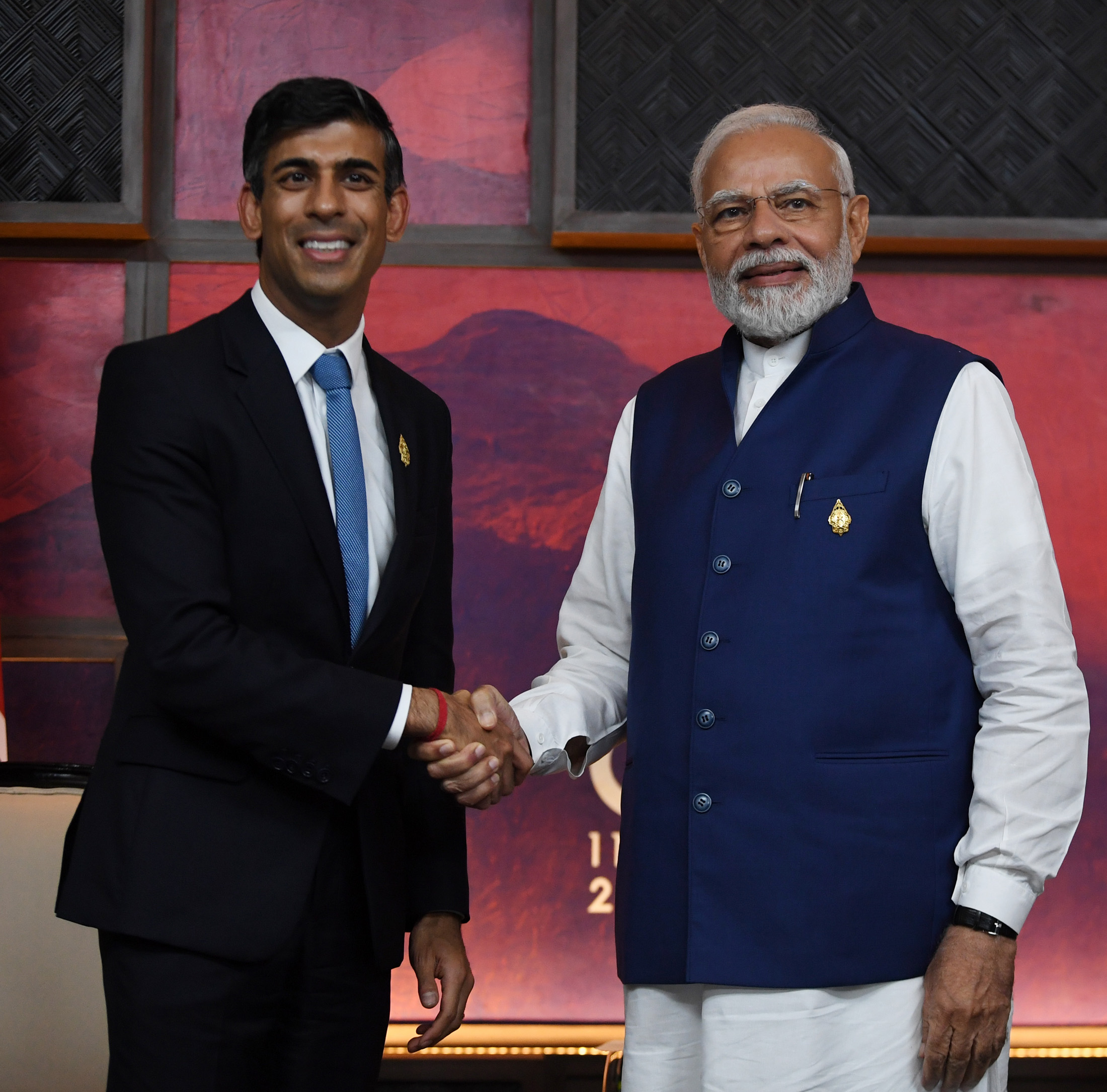 Sunak with Indian Prime Minister Narendra Modi at the G20 Bali summit, November 2022