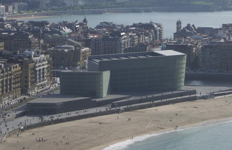 The Kursaal Congress Centre and Auditorium in San Sebastián, designed by Moneo, known for its distinctive translucent blocks.