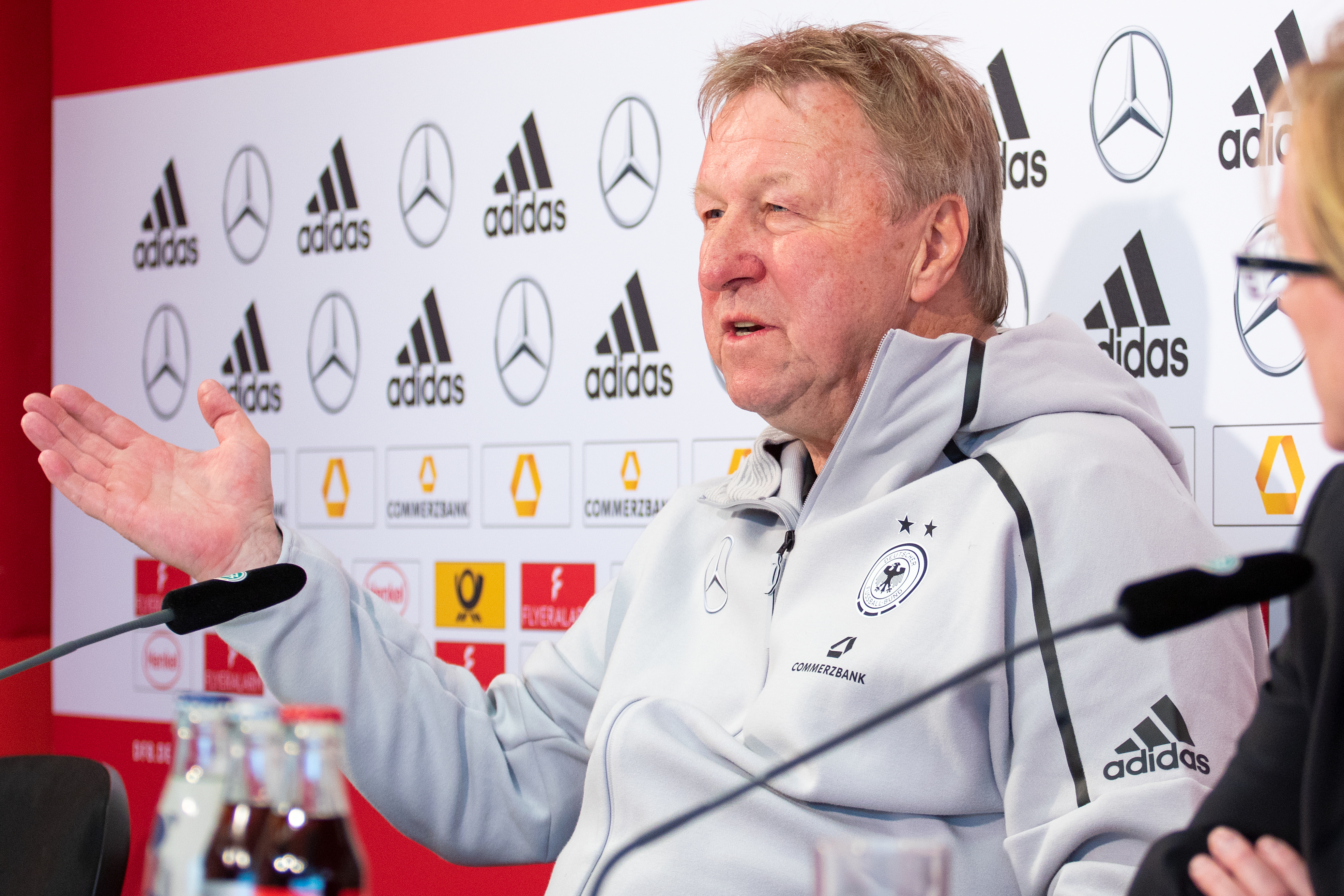 Hrubesch as the coach of the German women's national team in 2018.