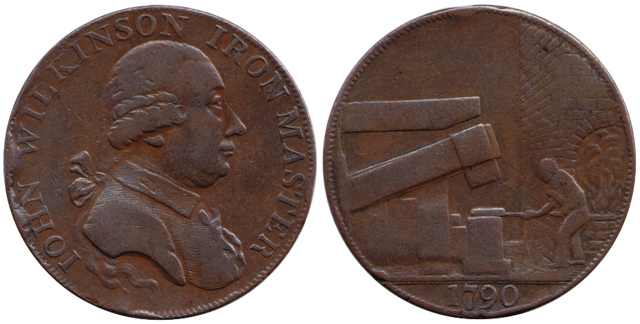 John Wilkinson's portrait on a 1790 trade token