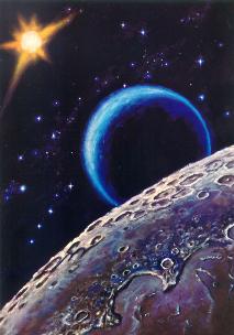 Lukisan Leonov pada tahun 1967, Dekat Bulan.