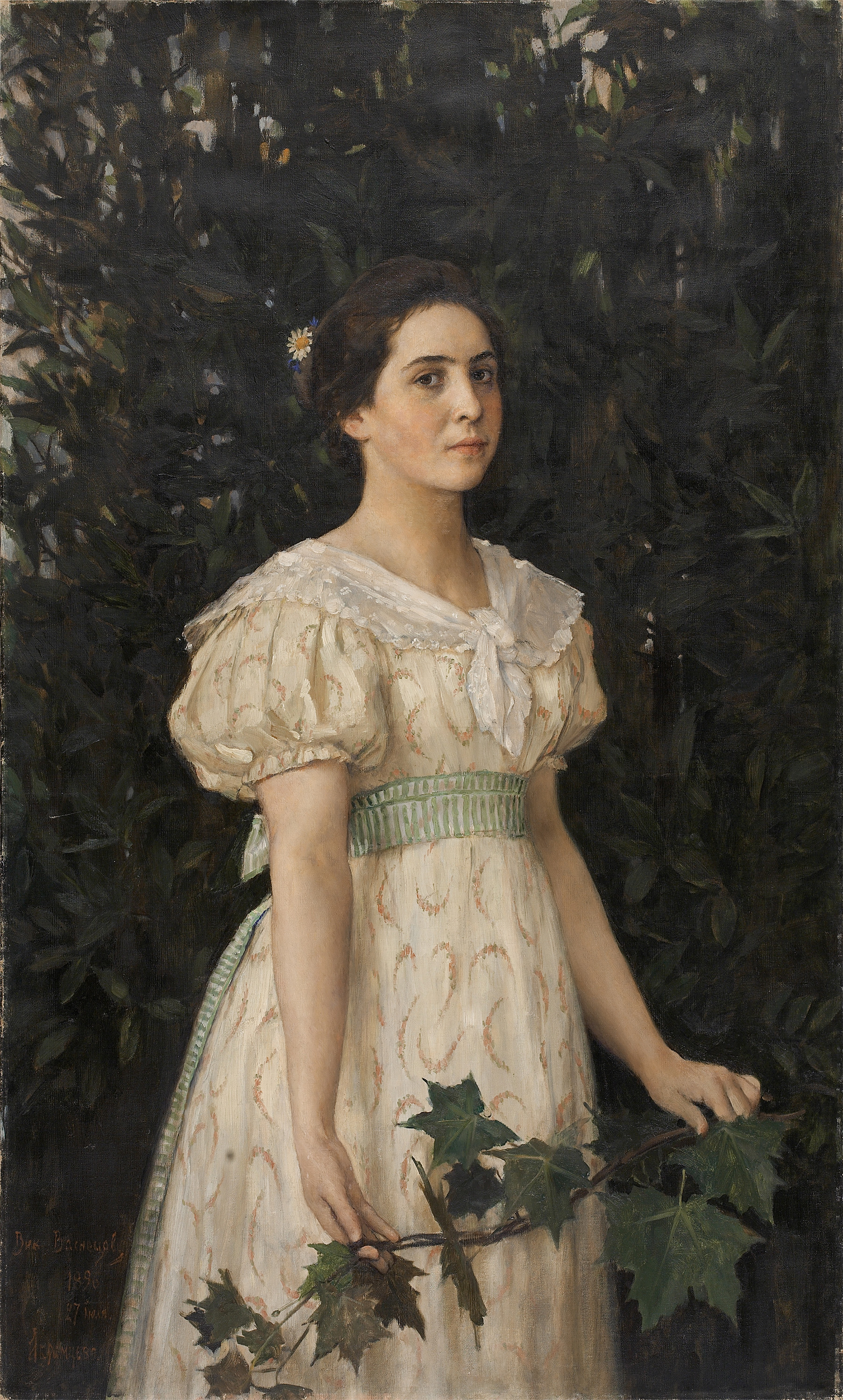 Cô gái và cành phong (Vera Savvishna Mamontova)
