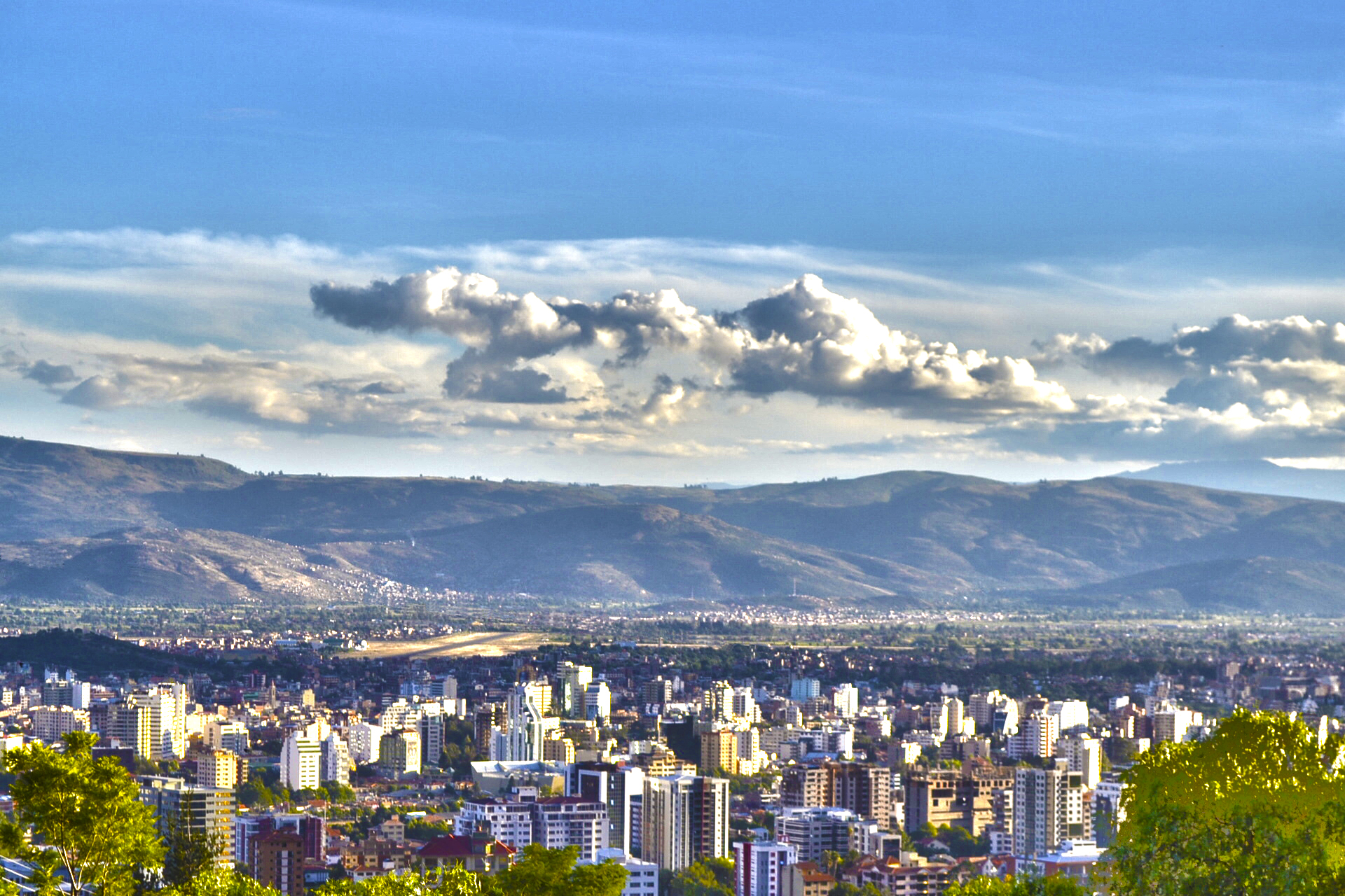 Panoramic view of Cochabamba, known as the 
