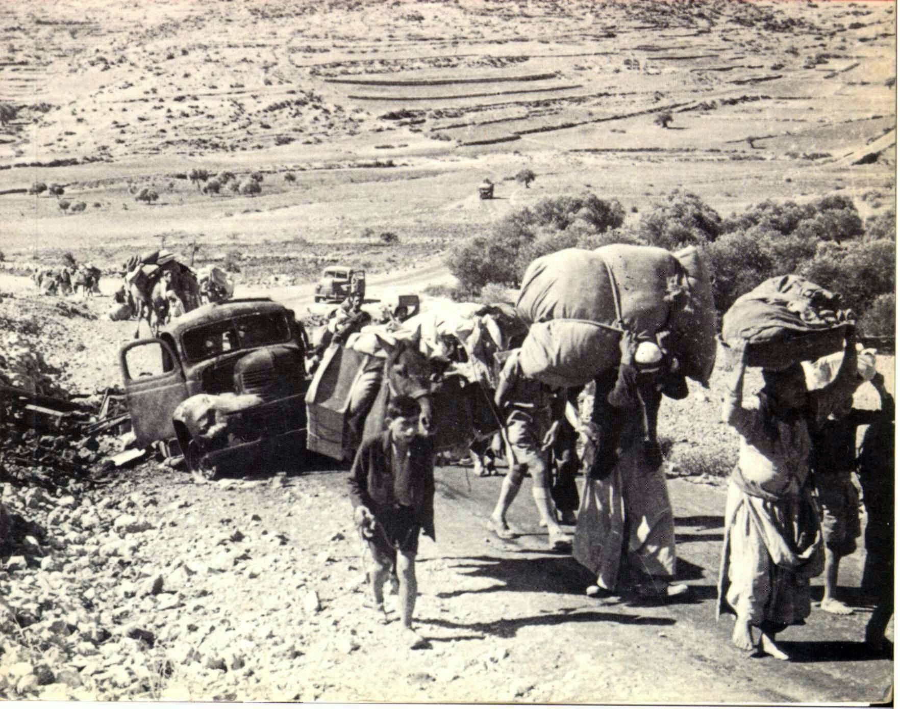 ผู้ลี้ภัยชาวปาเลสไตน์ในปี 1948 ระหว่างเหตุการณ์นักบา