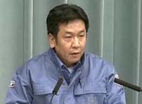 2011年3月14日、総理大臣官邸での記者会見にて