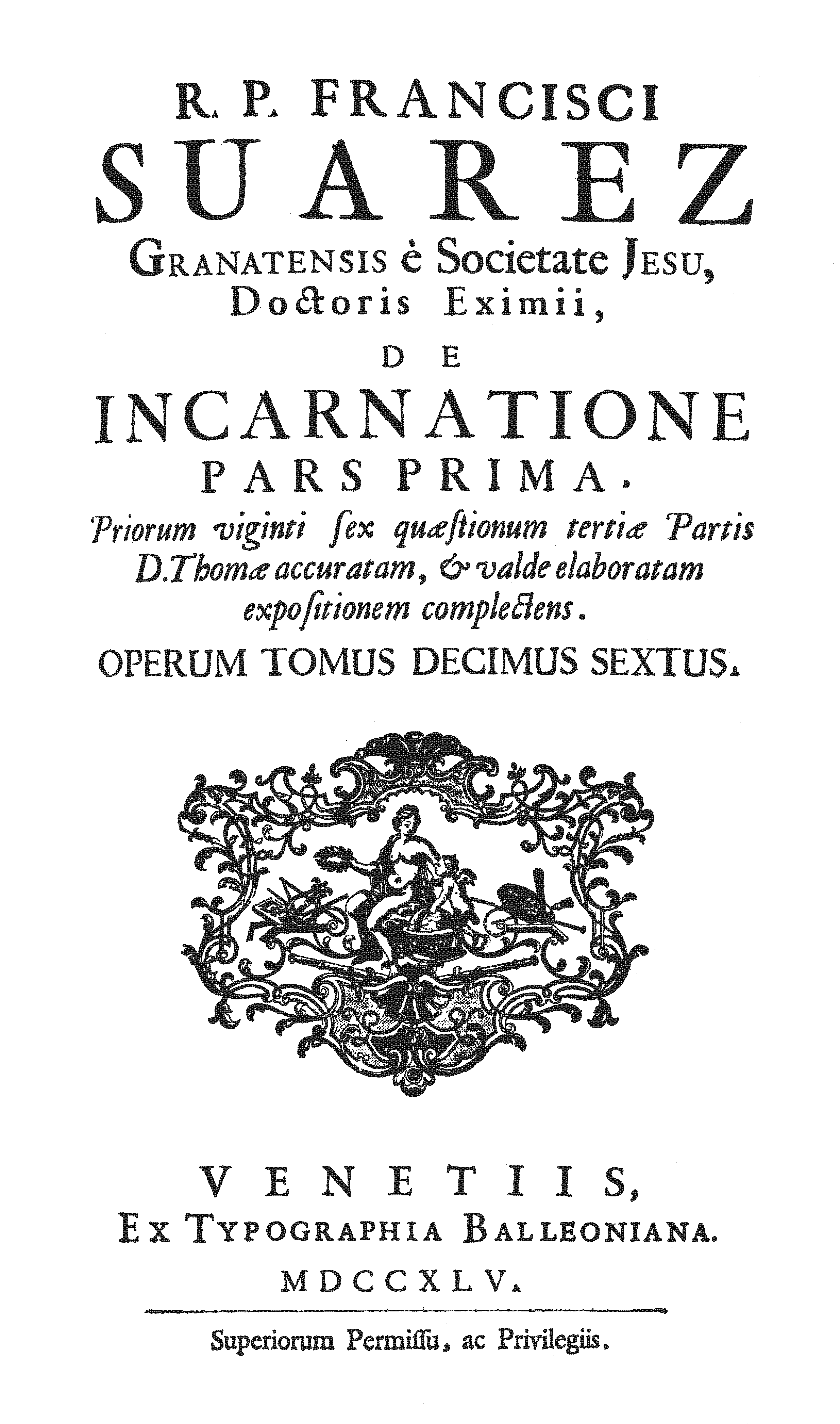 《강생에 관하여》(De incarnatione, pars prima, 1745년)
