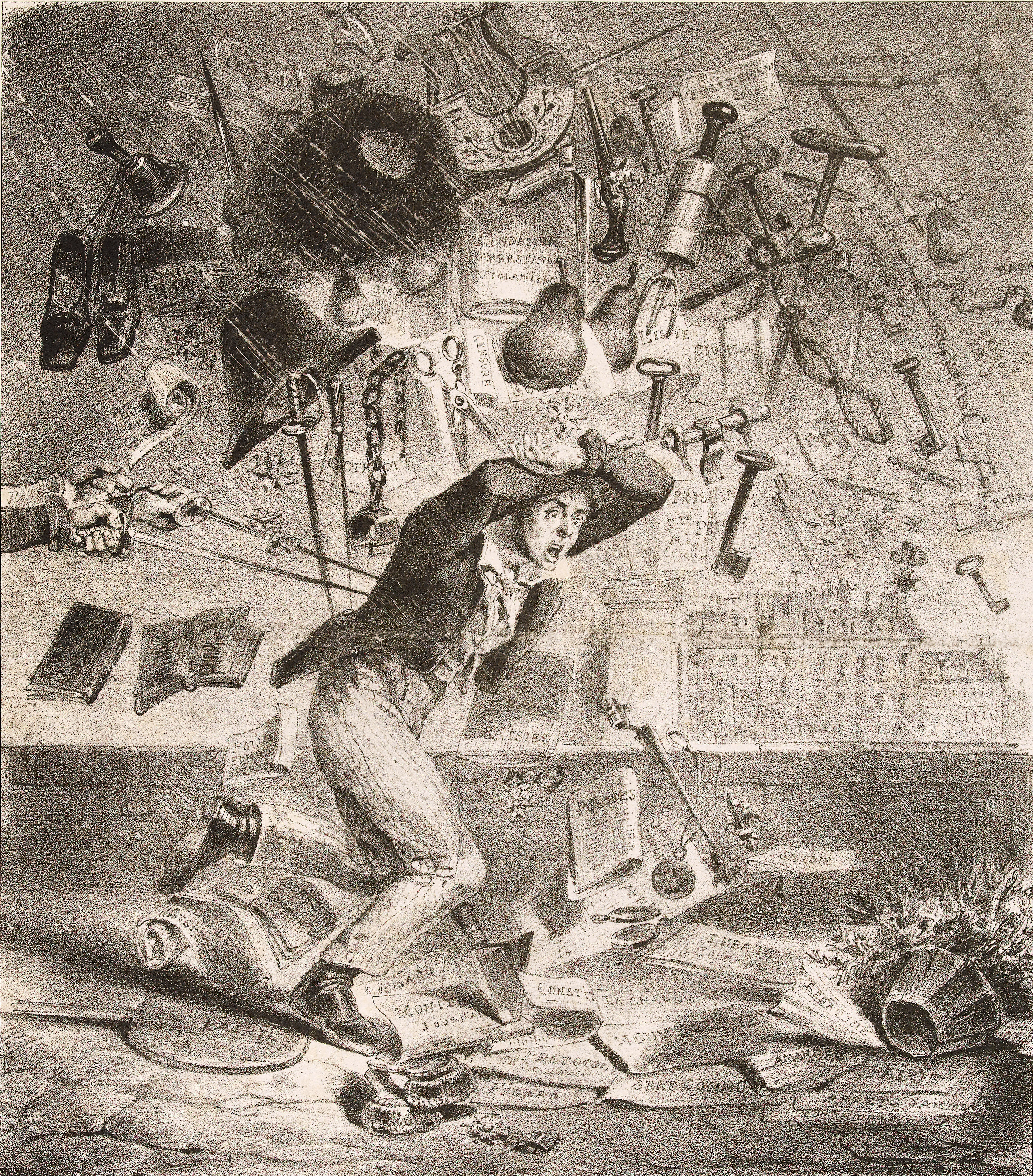 ของขวัญสำหรับประชาชน (ค.ศ. 1833), จาก La Caricature, หมายเลข 113, ขนาด 23.4 cm x 20.4 cm.
