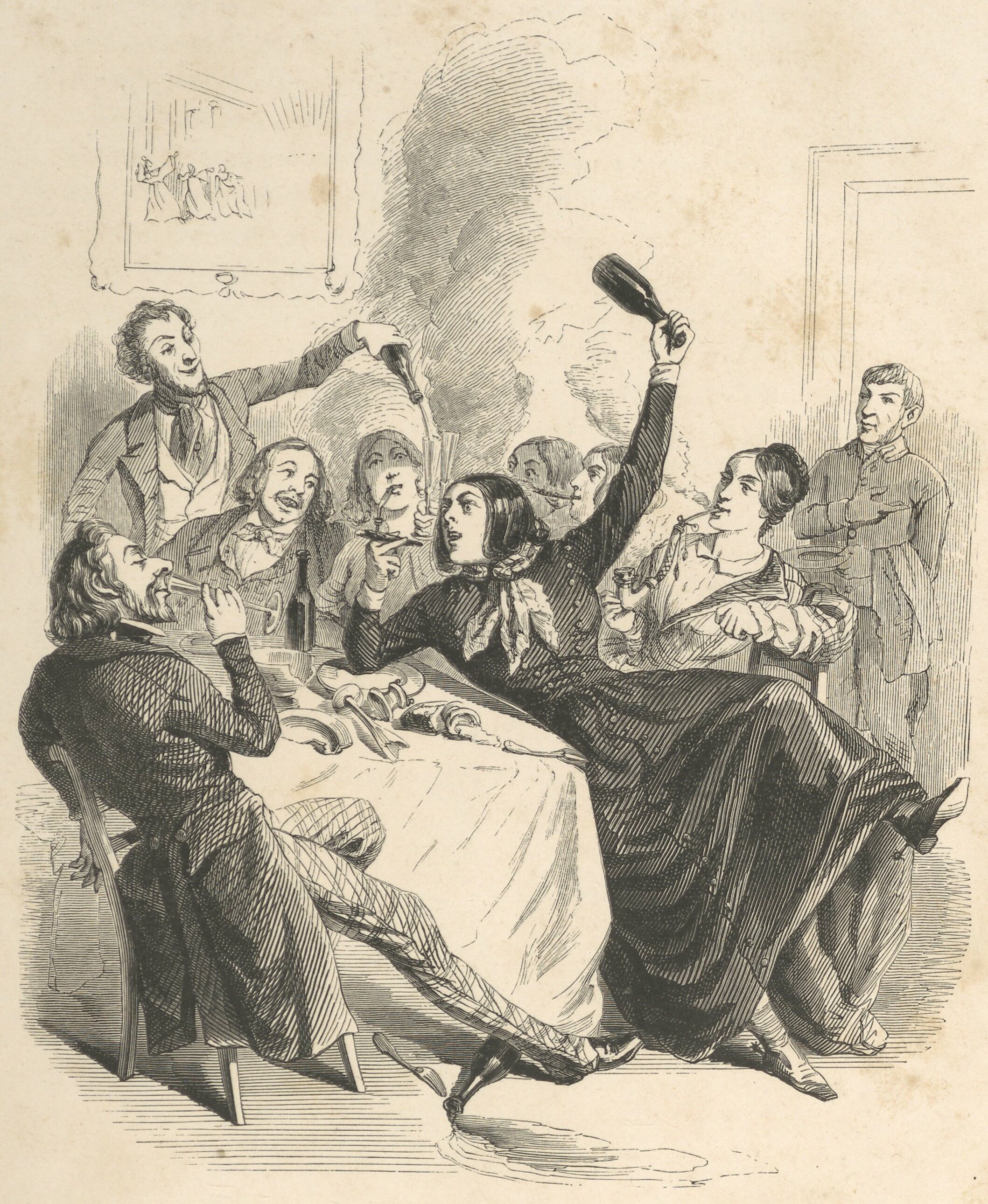 Sarapan bersama yang dimerdekakan, daripada Jérôme Paturot à la recherche d'une position sociale (1846).