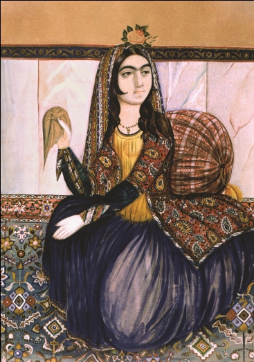 Mirza Gadim Iravani - Portrait of a Sitting Woman.