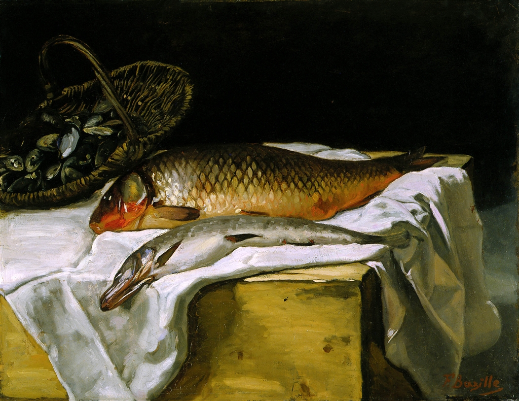 『魚の静物』(1866年、デトロイト美術館)