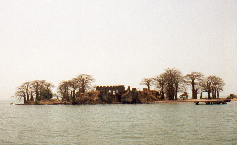 James Island near Juffureh, a site of significant historical and cultural importance, linked to the slave trade and the story of Kunta Kinte.