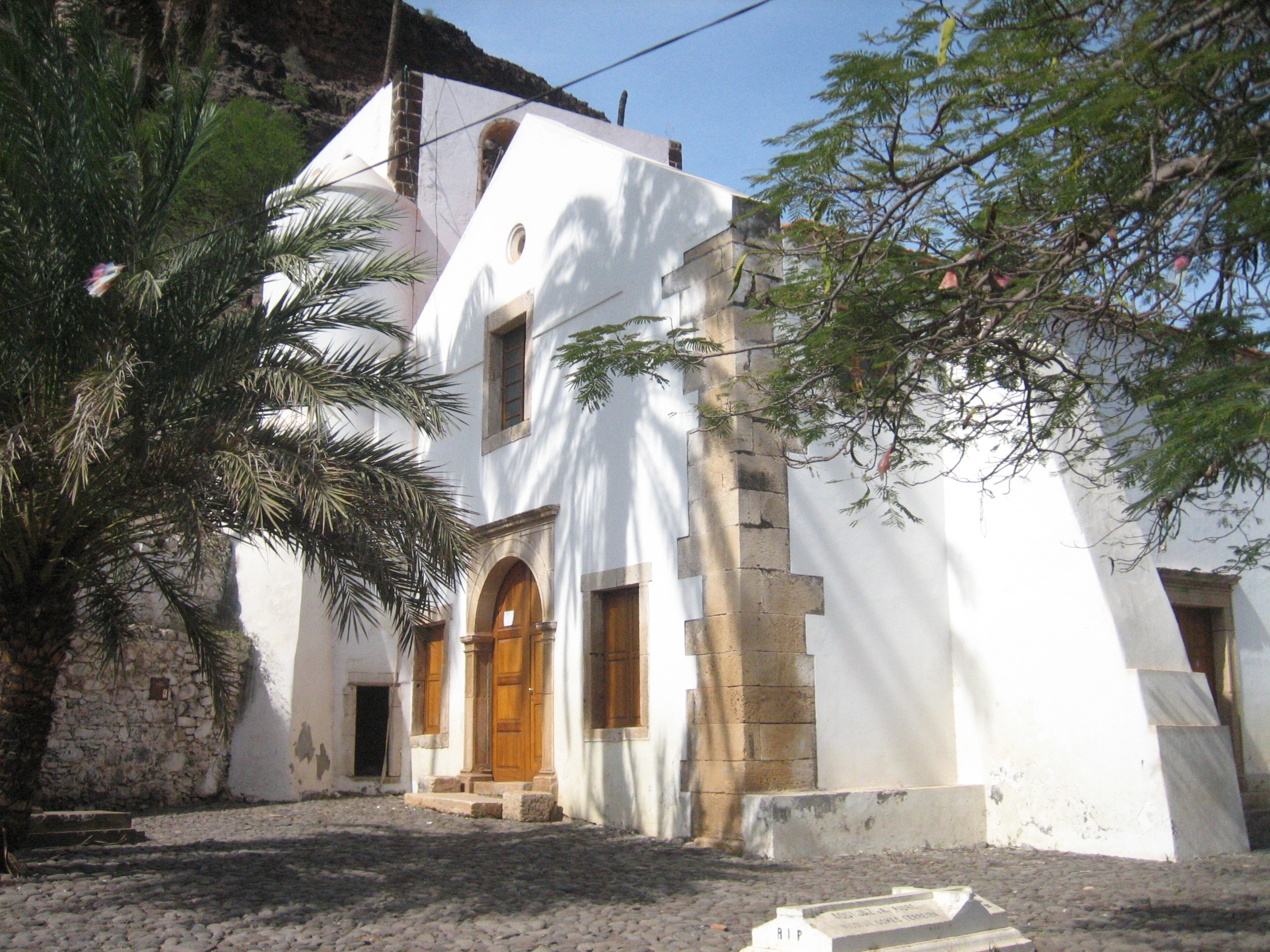 The Church of Nossa Senhora do Rosário in Cidade Velha, a historic Catholic church.