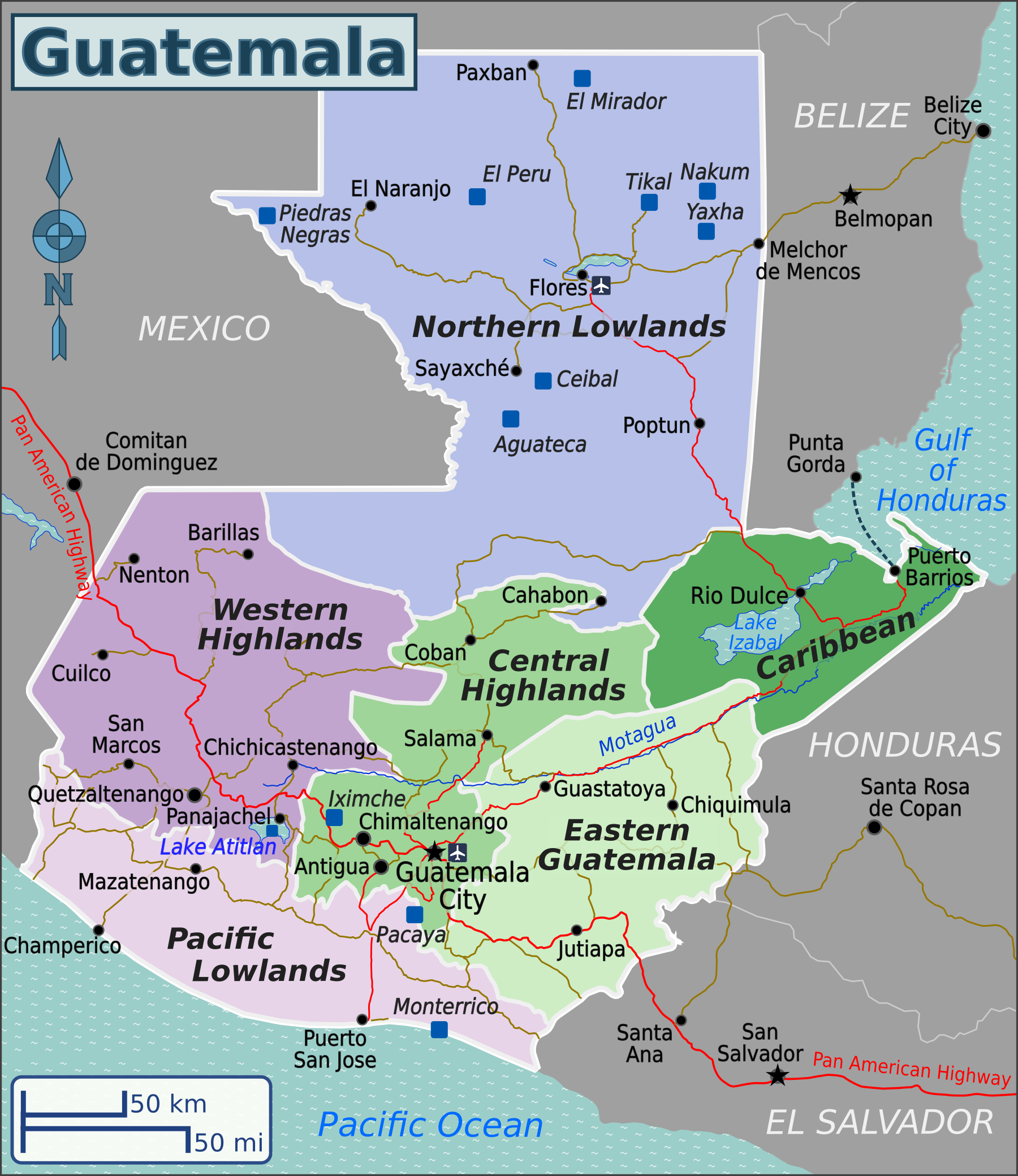 A map of Guatemala