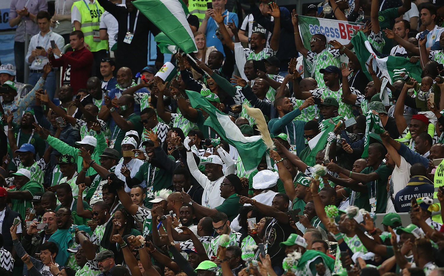 Penyokong bola sepak Nigeria di Piala Dunia FIFA 2018 di Rusia