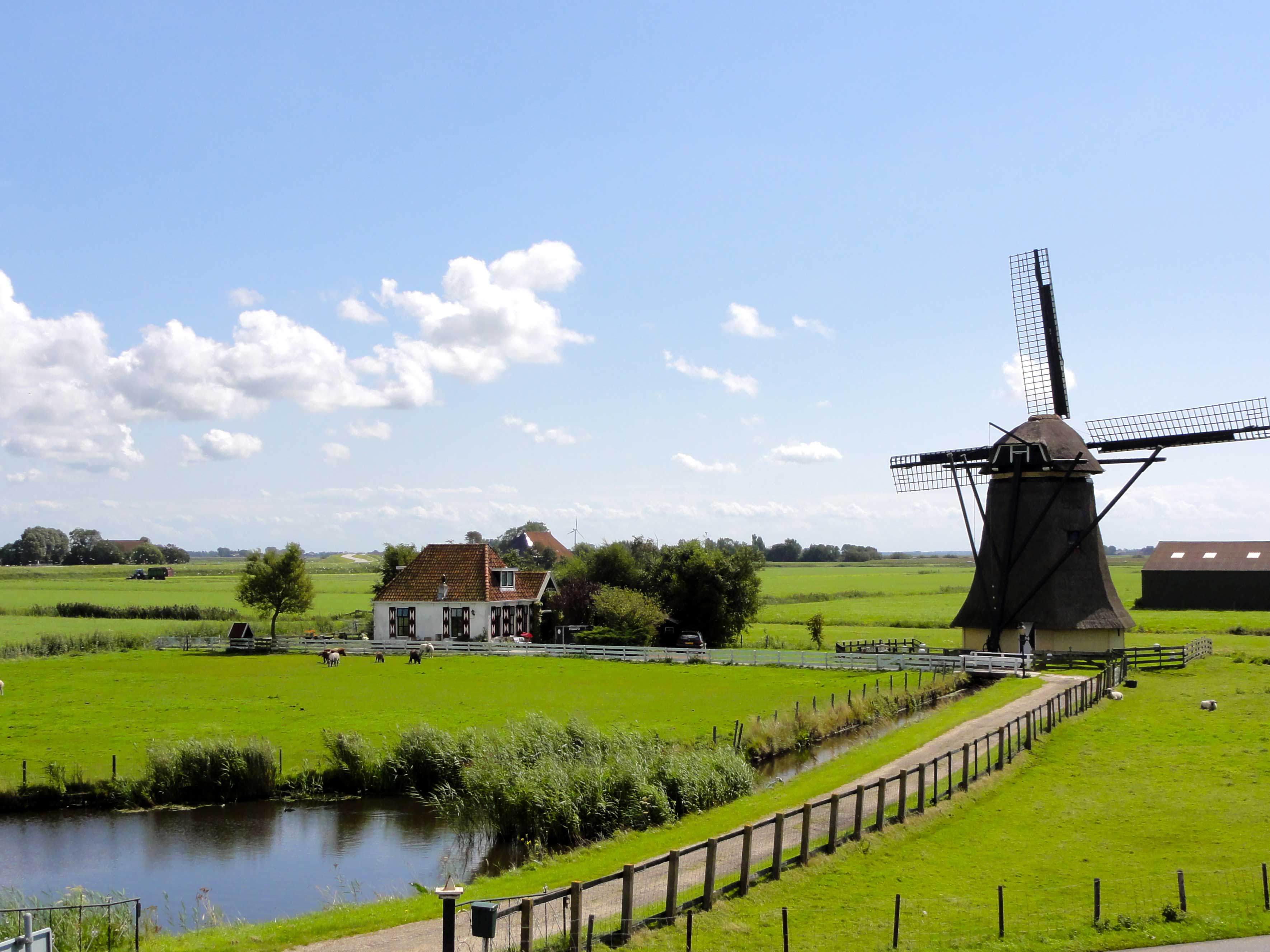 Pemandangan di Workum, Friesland