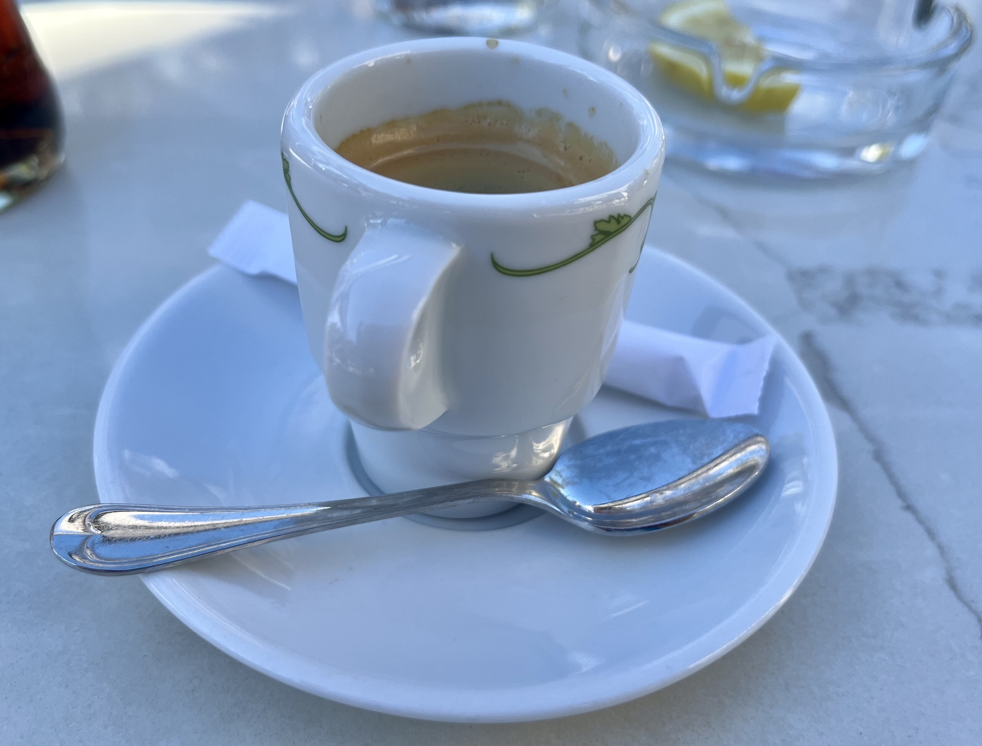 An espresso at the historic Café de Paris in Monte Carlo, a popular spot reflecting Monaco's café culture.