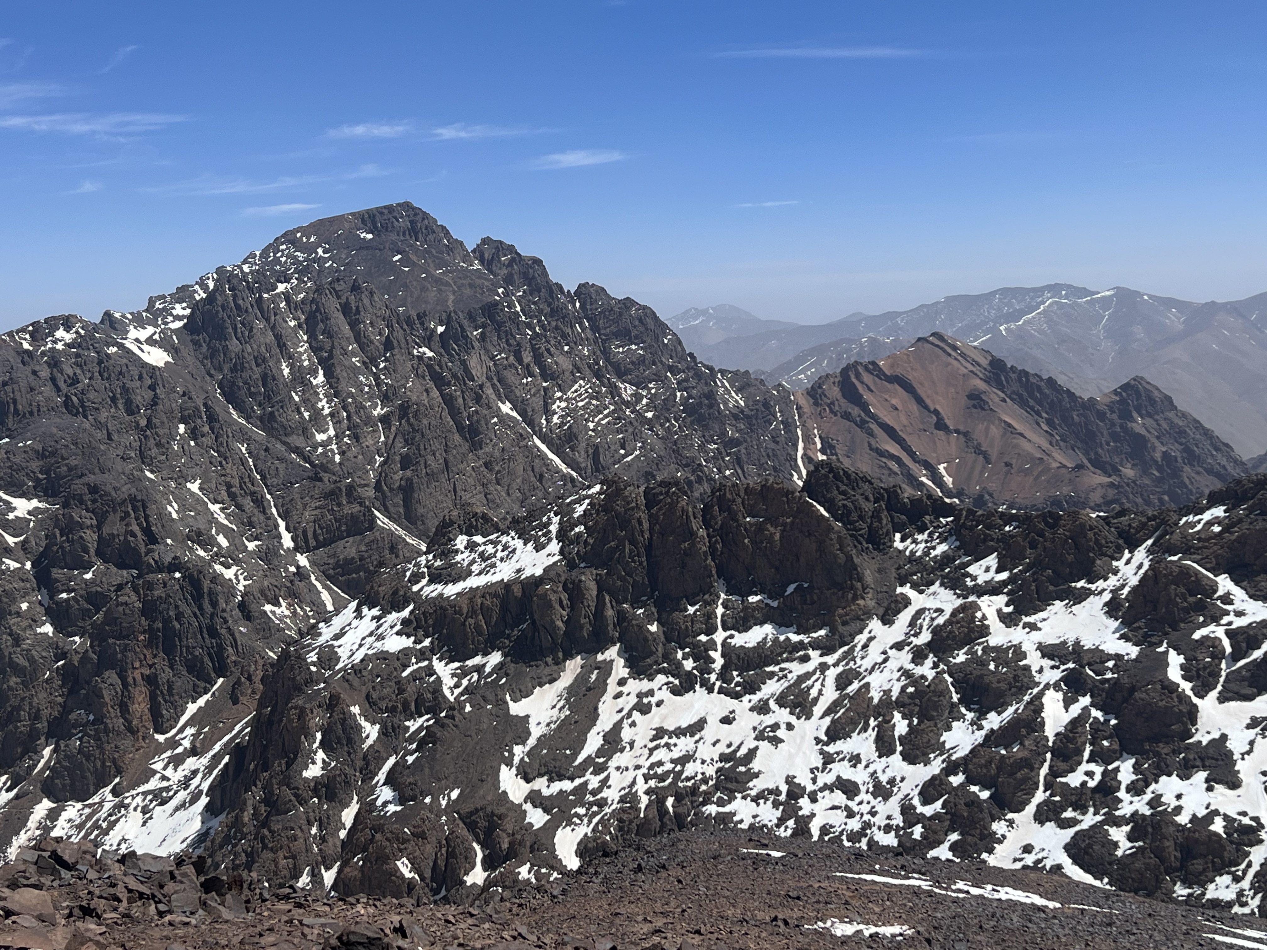 Toubkal, the highest peak in Northern Africa, at 4,167 metres (13,671 ft)